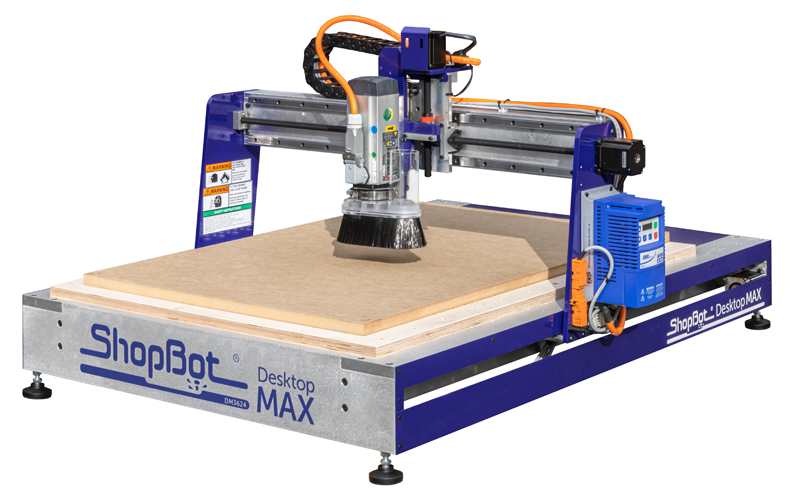 Desktop MAX with Universal Vacuum Hold Down Deck including plywood plenum and MDF spoil board.